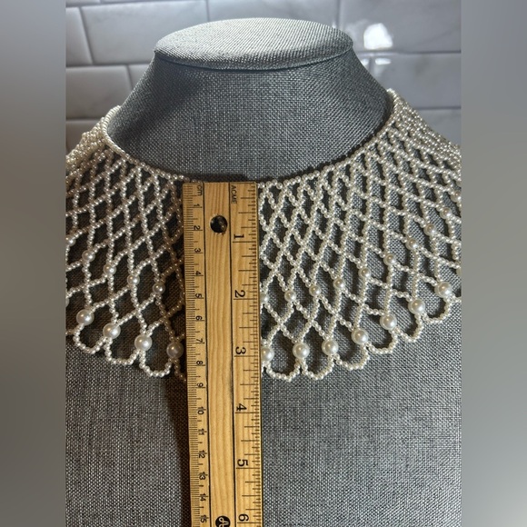 Vintage Faux Pearl Extra Wide Collar Bib Necklace - Picture 10 of 14